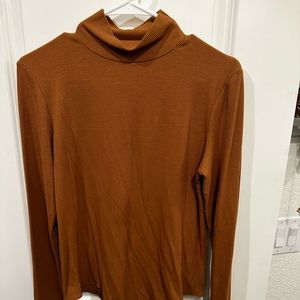 Carmel Brown Ribbed Turtleneck Bodysuit Size XL